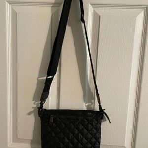 MZ WALLACE Metro Scout Small Quilted Zip Crossbody Bag Black